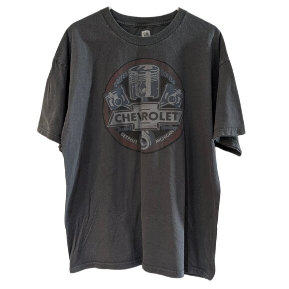 GM Chevrolet Detroit Michigan Men's XL Graphic T-Shirt, Gray, 100% Cotton - Picture 1 of 11